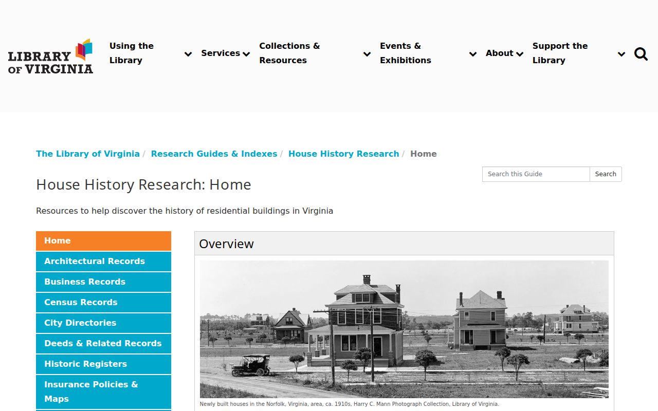 Virginia previous residents and house-history research guide for tracing an address